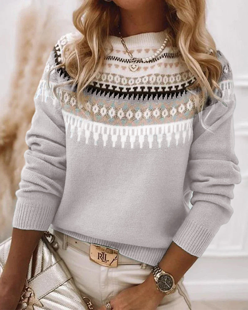 Josie – Casual Round Neck Long Sleeve Sweater