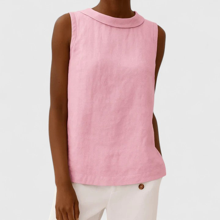 Yvette – Elegant Roll Collar Top