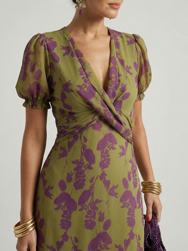Vivienne – Floral Midi Wrap Dress