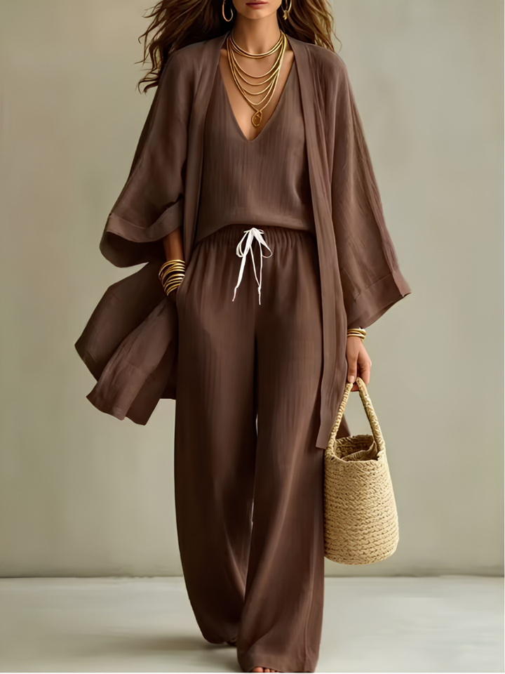 Beverley – Three-Piece Linen Look Set