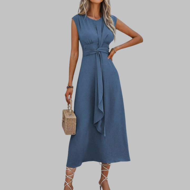Angela – Elegant Sleeveless Round Neck Maxi Dress