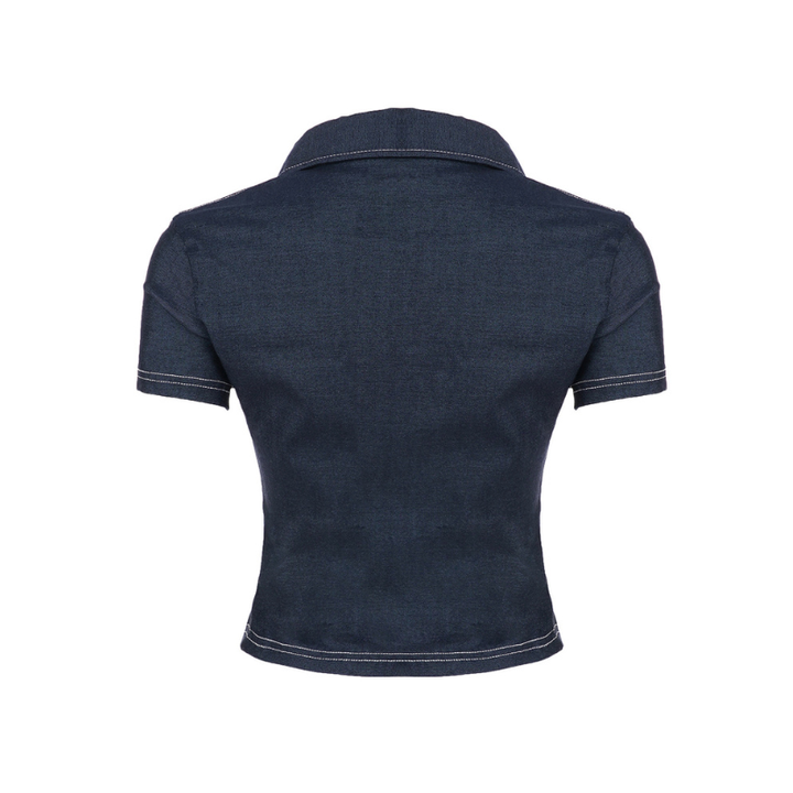 Nicole – Stylish Fitted Collared Short Sleeve Shirt