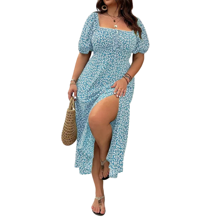 Sandra – Trendy Plus Size Floral Print Dress