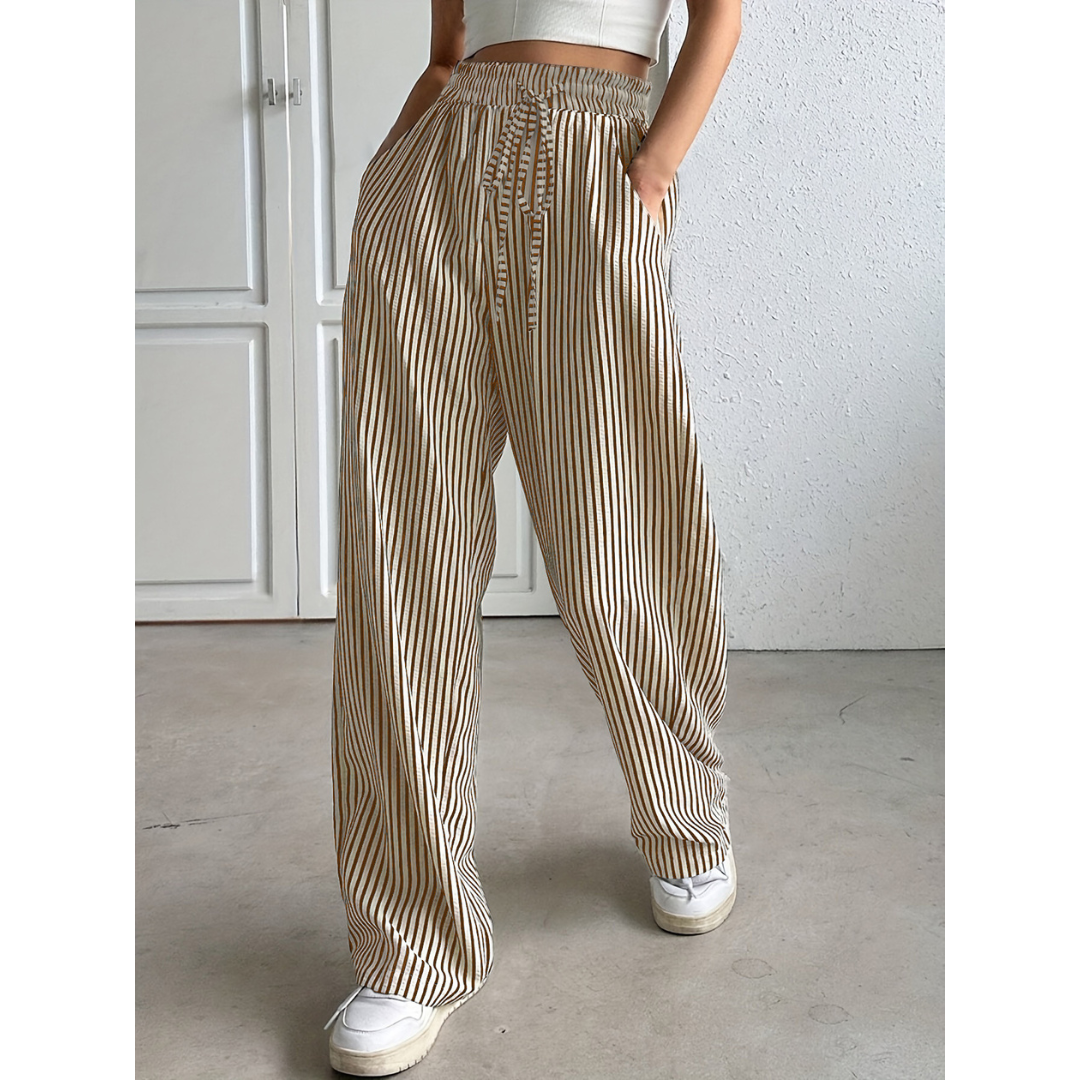 Cheryl – Simple Summer Striped Relaxed Fit Trousers