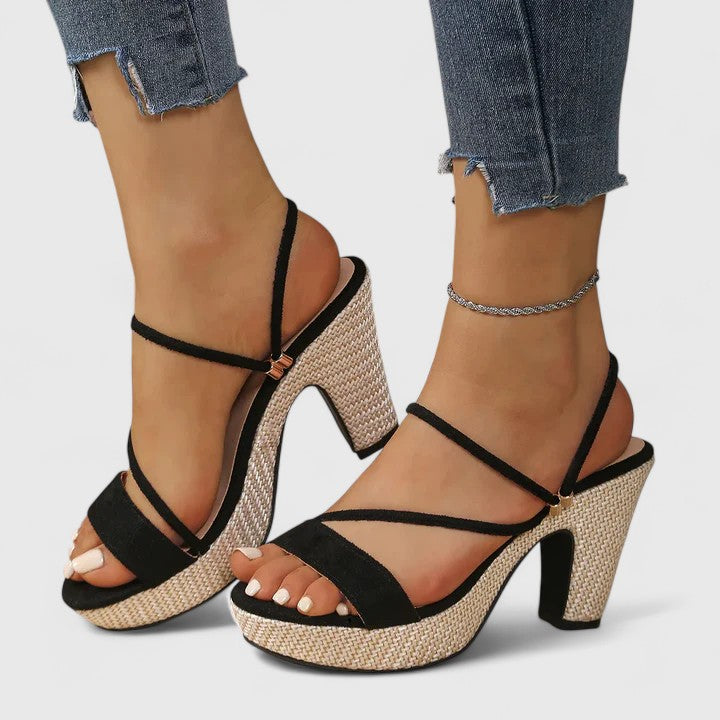 Lorienna – Strappy Platform Block Heel Sandals