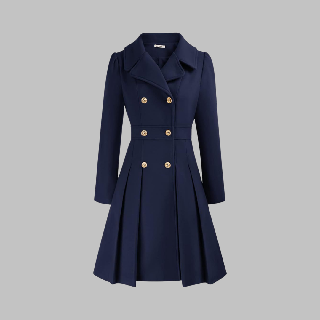 Enid – Classy Double Button Long Sleeve Coat