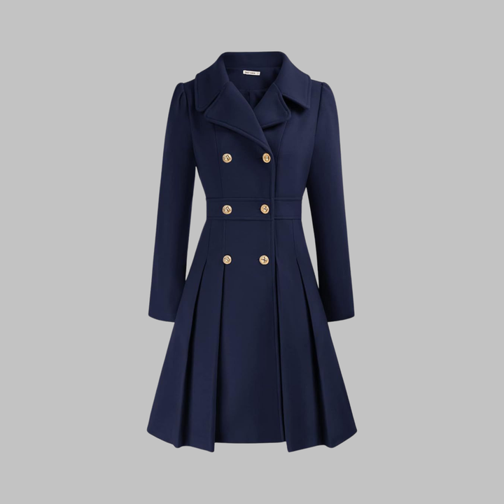 Enid – Classy Double Button Long Sleeve Coat
