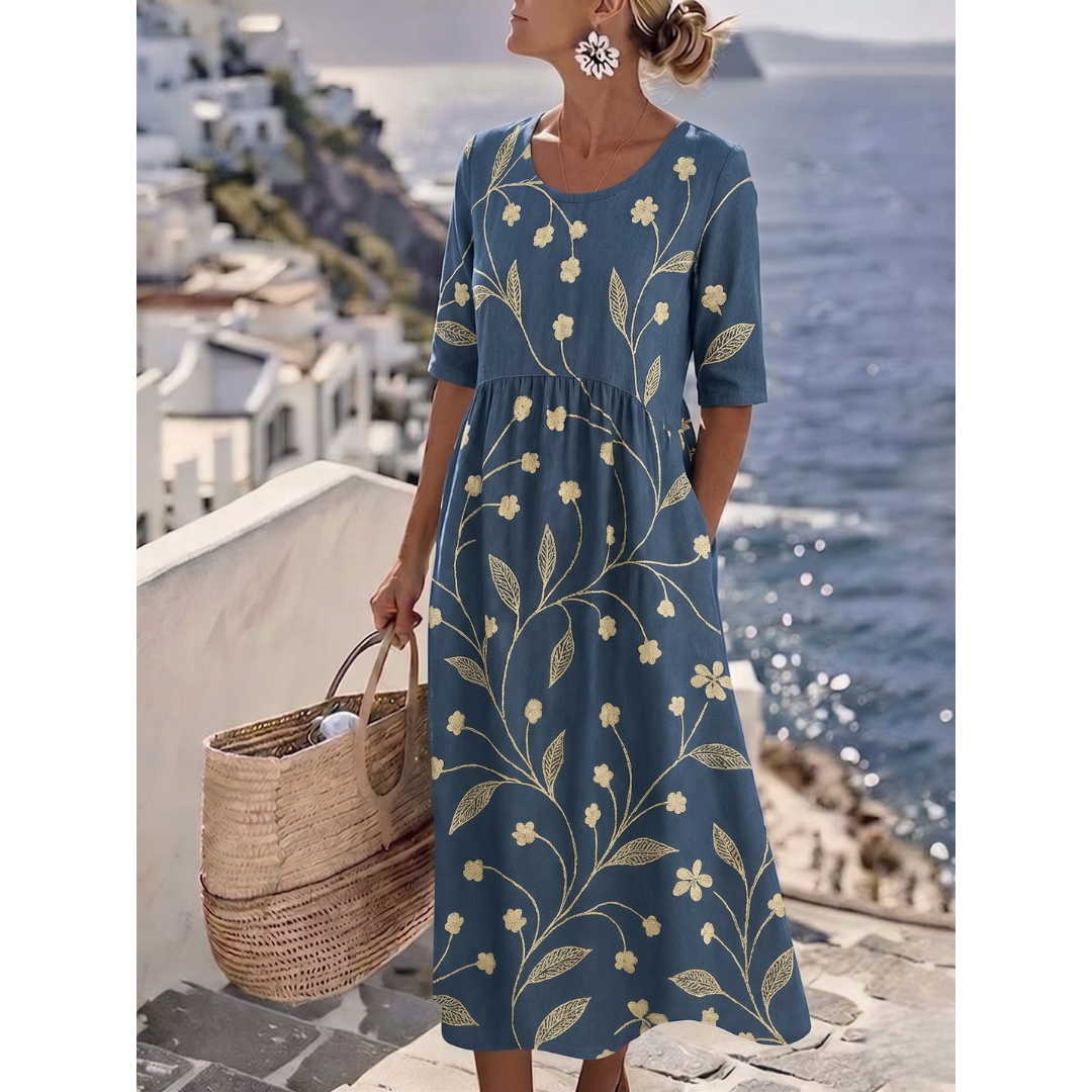 Jennifer – Elegant Floral Midi Dress