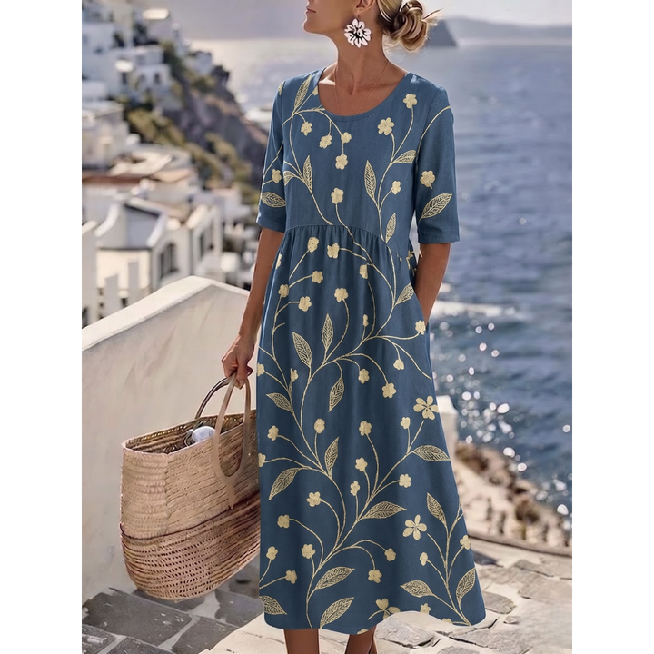 Jennifer – Elegant Floral Midi Dress