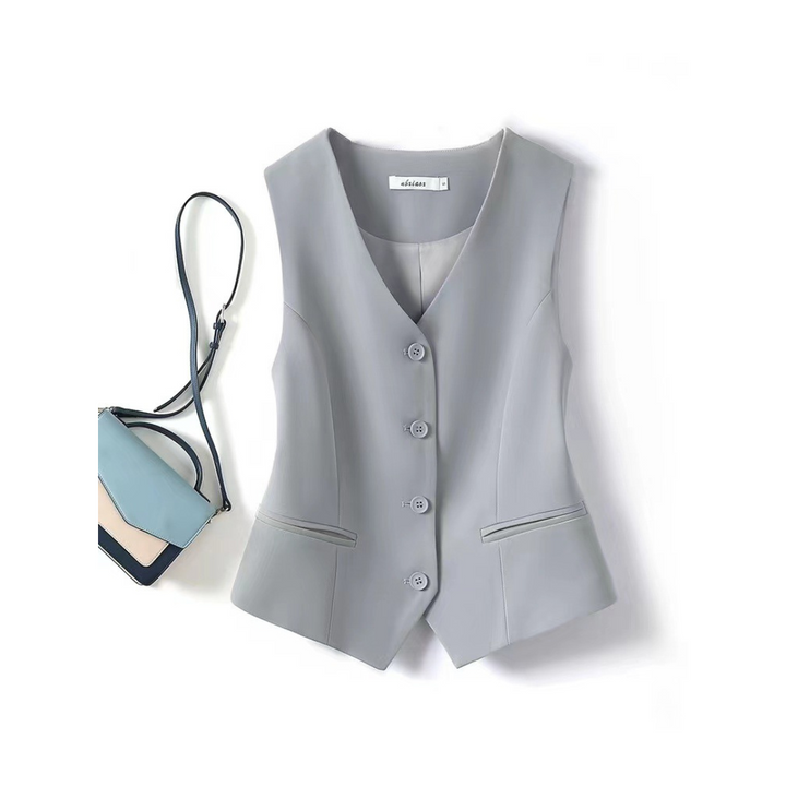 Teresa – Classy Sleeveless Button-Front Suit Vest
