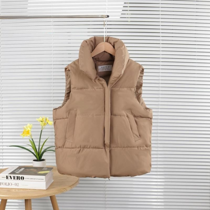 Lottie – Comfy Oversized High Neck Sleeveless Puffer Jacket