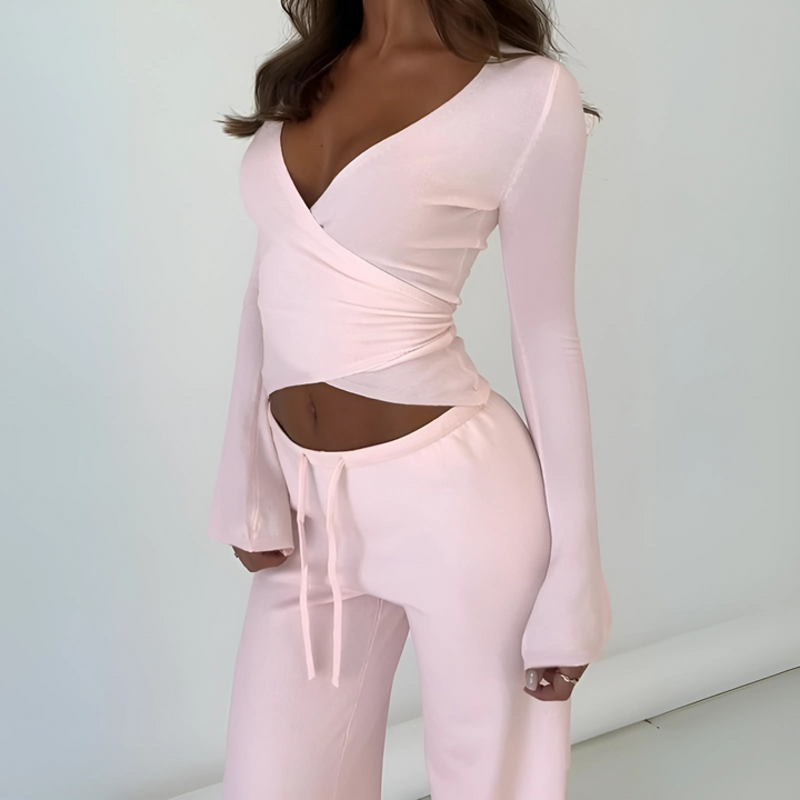 Marianne – Cosy Heart Pattern Soft Knit Two-Piece Set