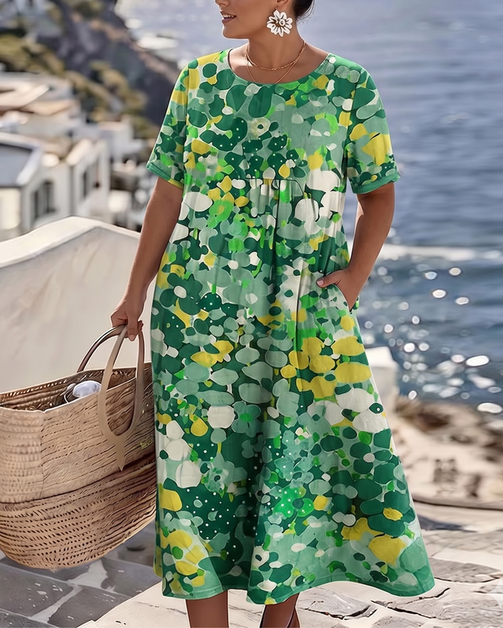 Elena – Floral Print Relaxed Midi Dress