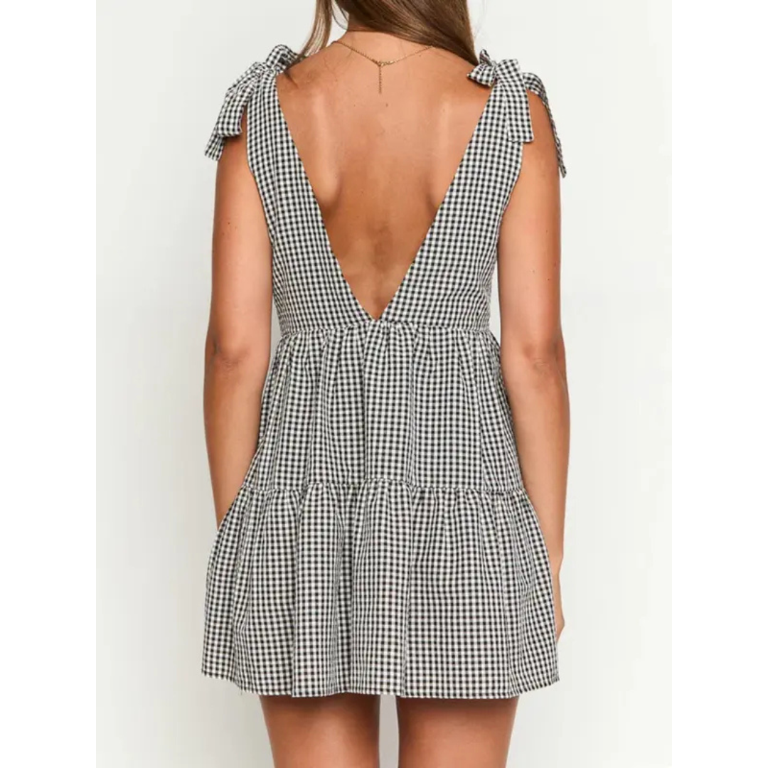 Jean – Sleeveless Halter Ruched Pocket Dress