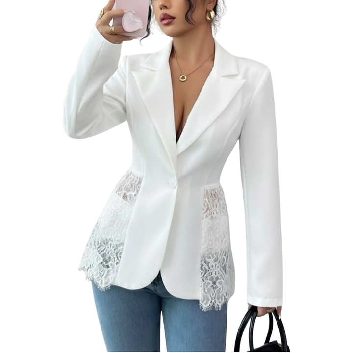 Alexa – Elegant Lace Tailored Modern Blazer