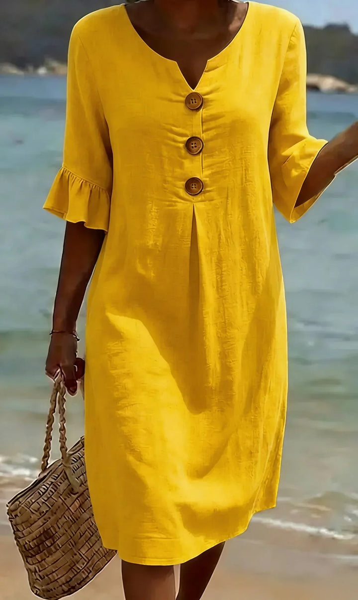 Rena – Textured Long Sleeve Midi Dress
