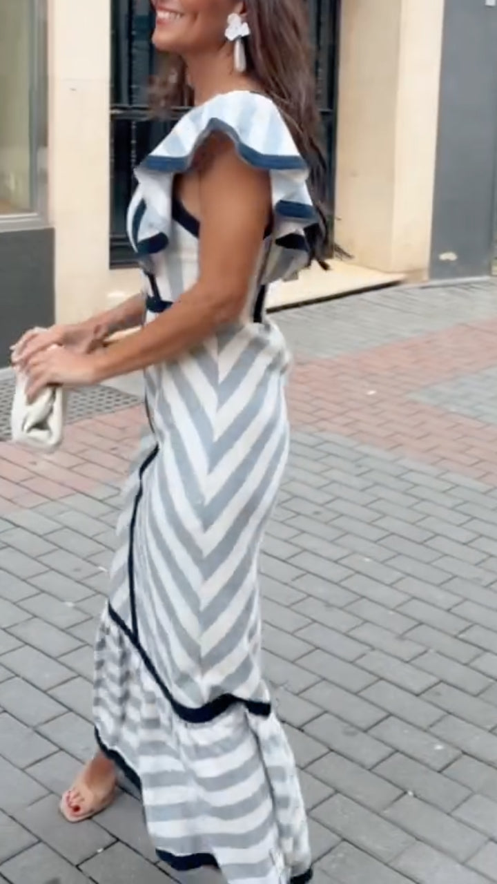 Dianne – Retro Striped Maxi Dress