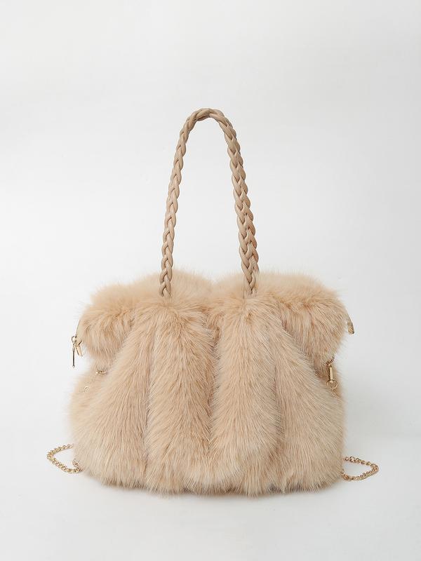 Charlotte – Versatile Plush Velvet Shoulder Tote Bag