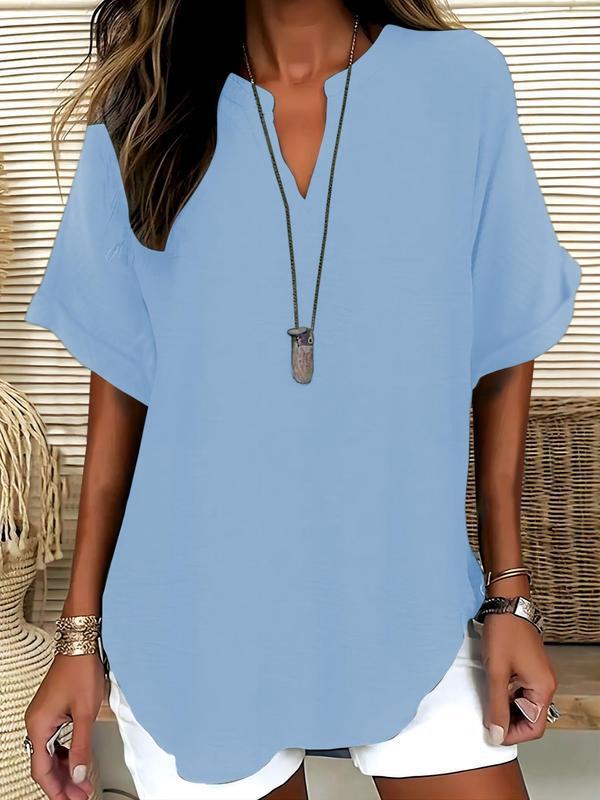 Maureen – Soft Notched Neck Blouse