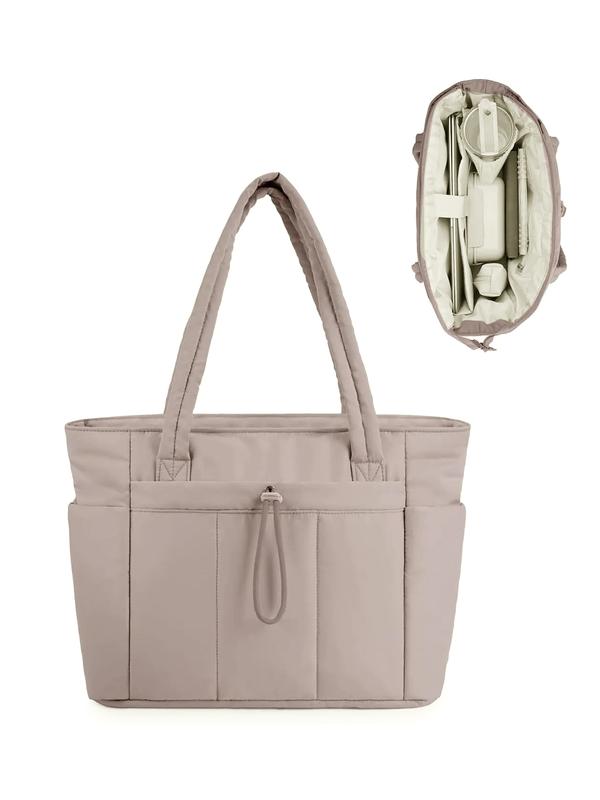 Cheryl – Insulated Puffer Tote Bag with Laptop and Cup Holder