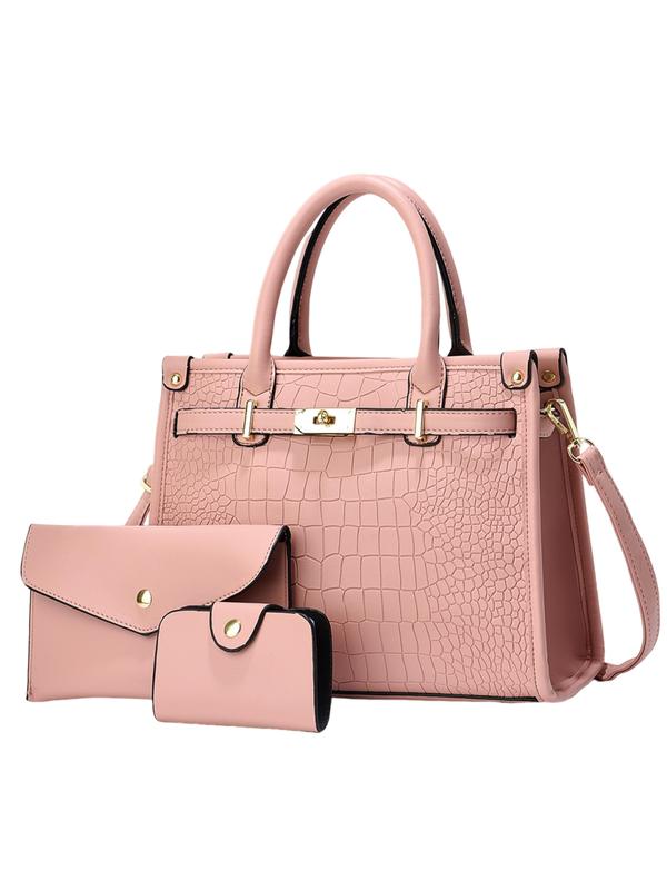 Sonia – Crocodile Embossed Large Capacity Crossbody Handbag Set