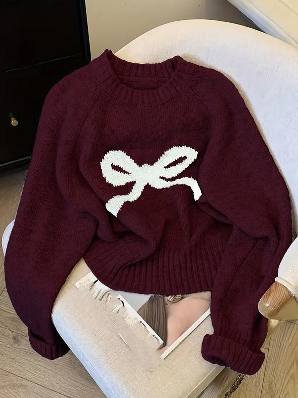 Gracie – Elegant Bow Knit Sweater for Autumn and Winter