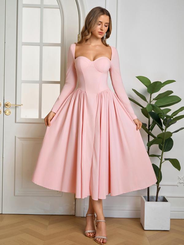 Sheena – Elegant Ruched Tie-Back Sweetheart Neck A-Line Party Dress