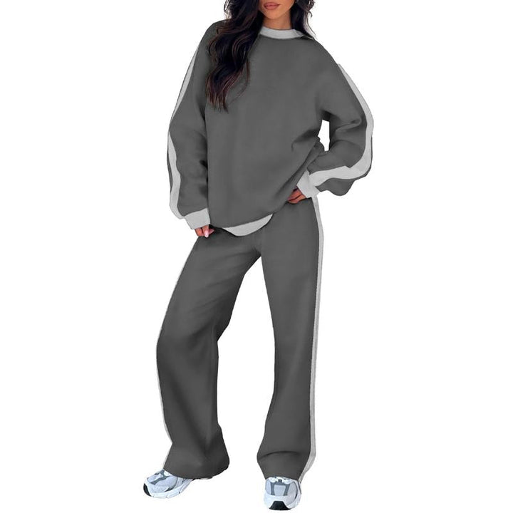 Sally – Comfortable Sweatshirt and Straight Leg Pants Lounge Set