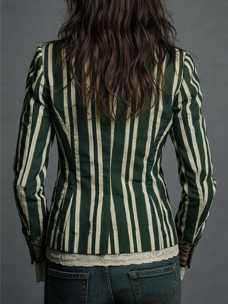 Alice – Long Sleeve Bohemian Striped Blazer