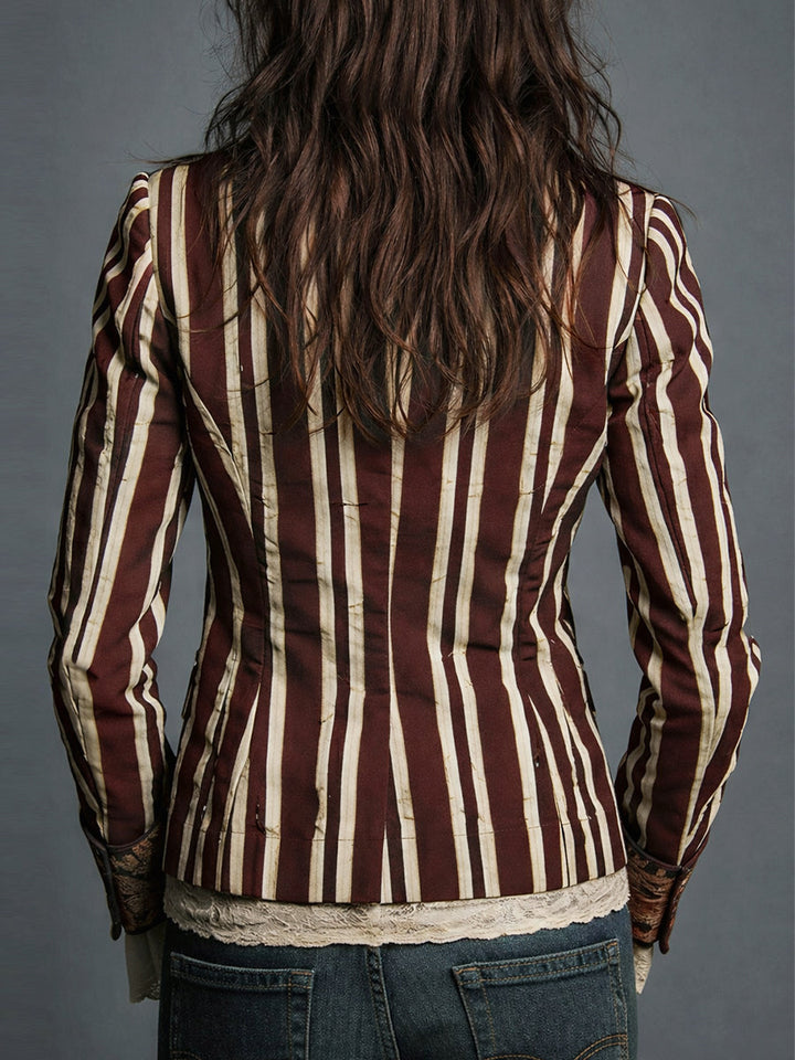 Alice – Long Sleeve Bohemian Striped Blazer