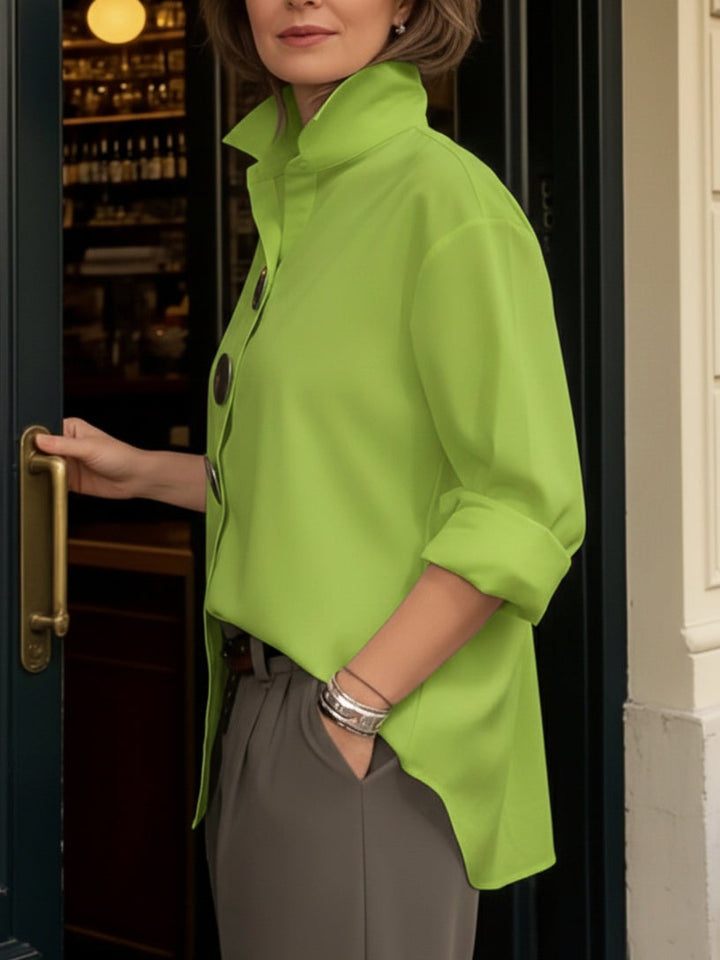 Willa – Statement Button Stand Collar Blouse