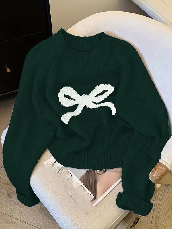 Gracie – Elegant Bow Knit Sweater for Autumn and Winter