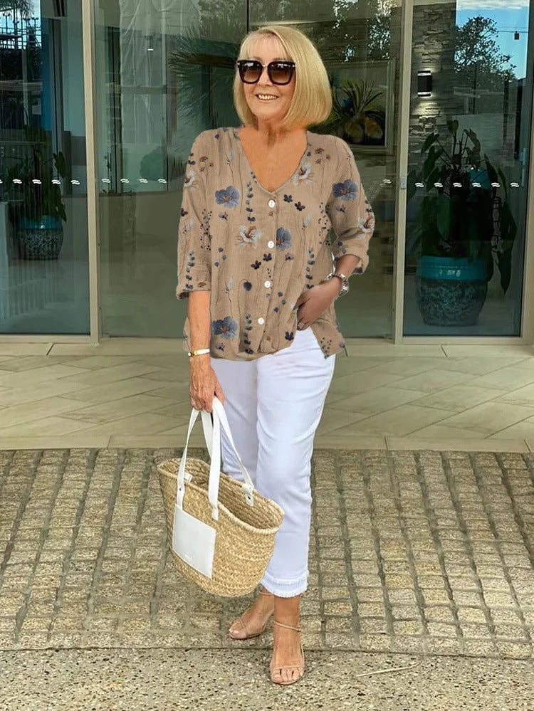 Lucette – Elegant Floral Blouse With
