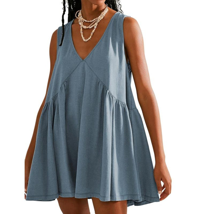 Danna – Casual V-Neck Flared A-Line Tank Dress