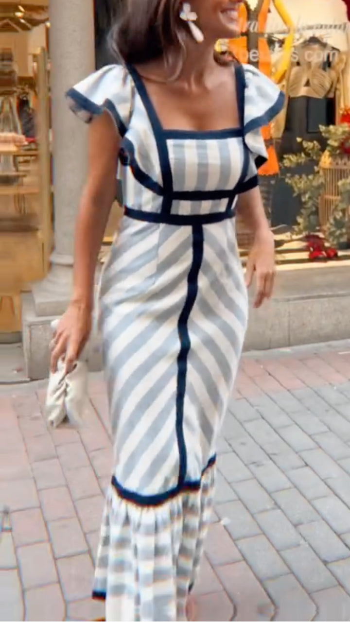 Dianne – Retro Striped Maxi Dress