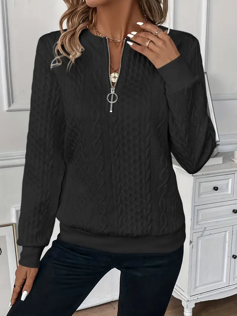 Frances – Bow Print Round Neck Knit Pullover
