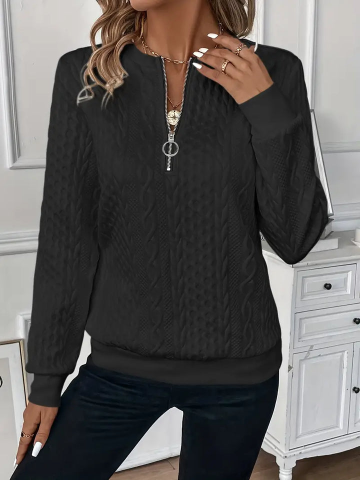 Frances – Bow Print Round Neck Knit Pullover