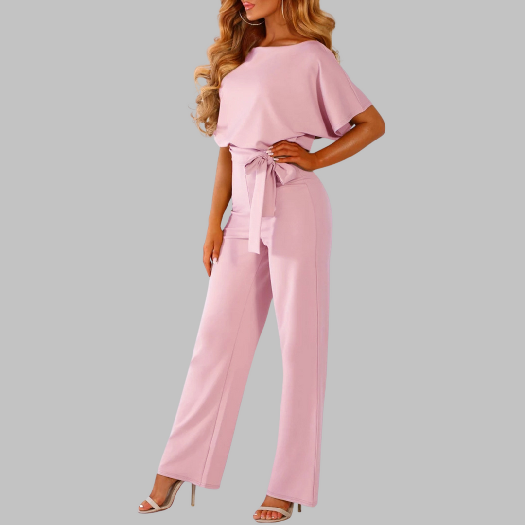 Stephanie – Casual Tie Front Batwing Sleeve Jumpsuit
