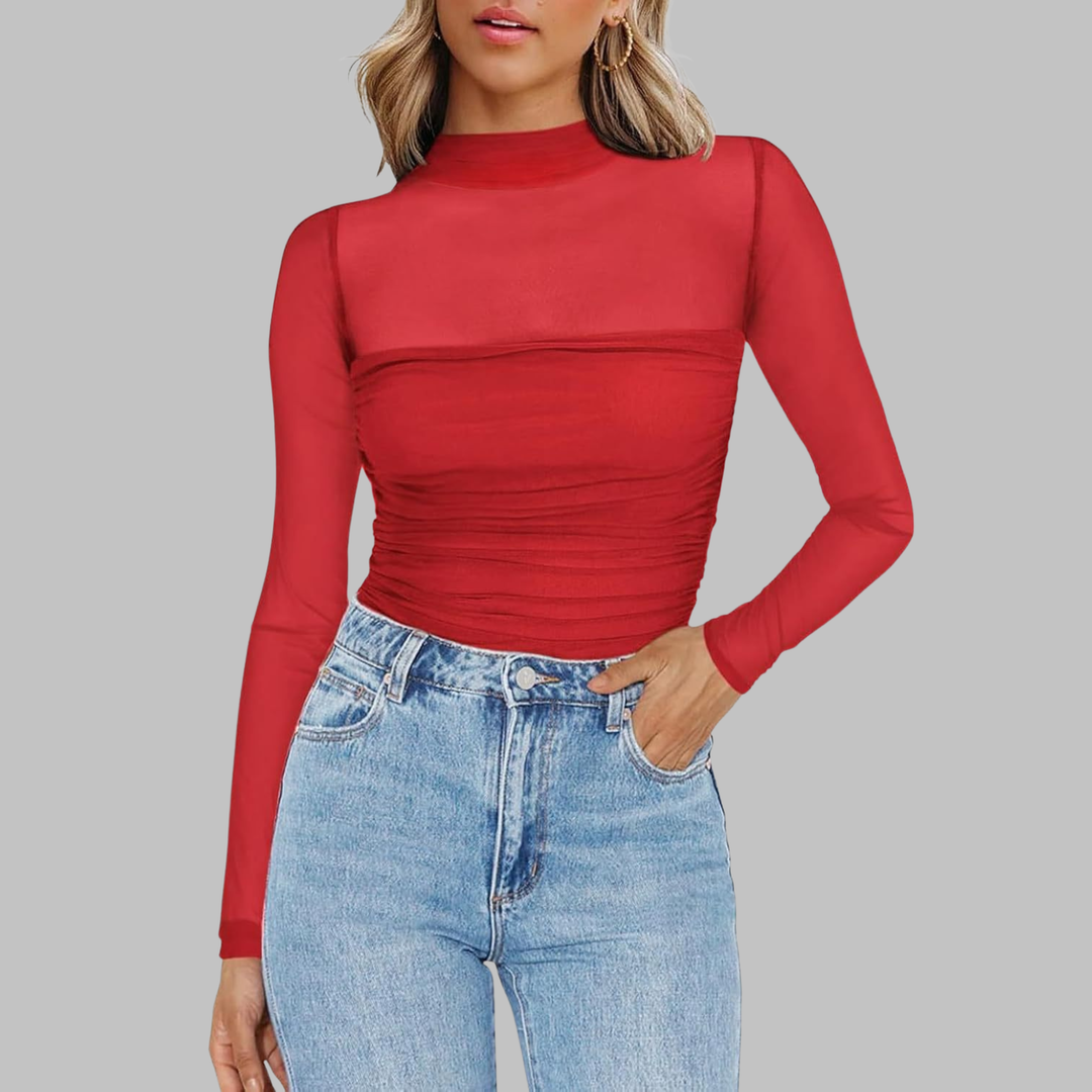 Deirdre – Comfy V-Neck Long Sleeve Top