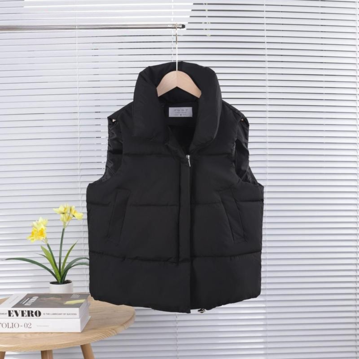 Lottie – Comfy Oversized High Neck Sleeveless Puffer Jacket