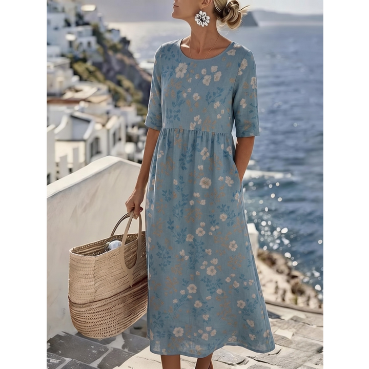 Jennifer – Elegant Floral Midi Dress