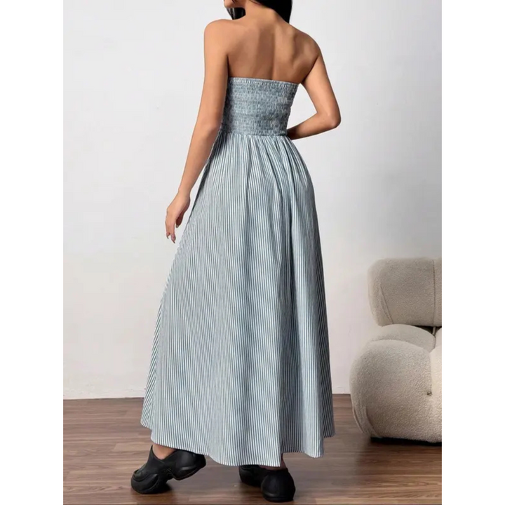 Ethel – Classic Striped Summer Tube Maxi Dress