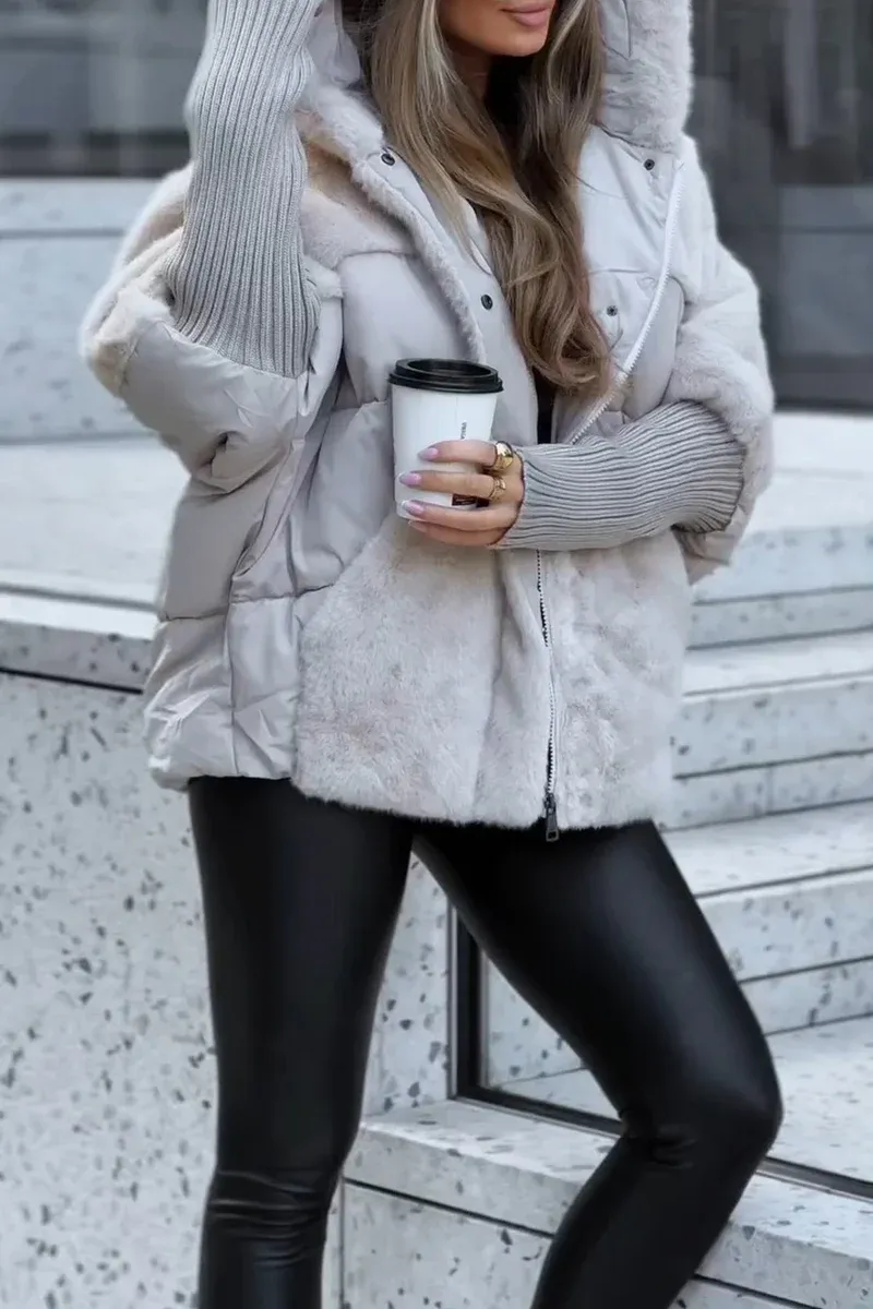 Gwyneth – Comfy Zip-Up Hooded Puffer Jacket