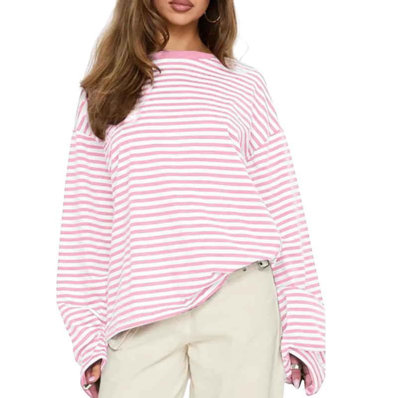 Tracy – Versatile Striped Long Sleeve Shirt