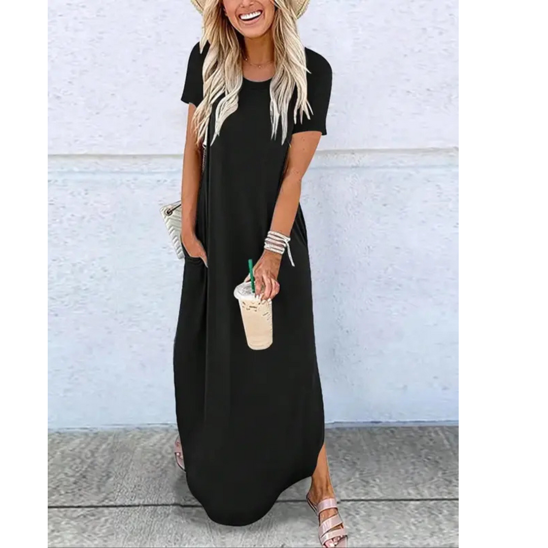 Jill – Casual Round Neck Summer Maxi Dress