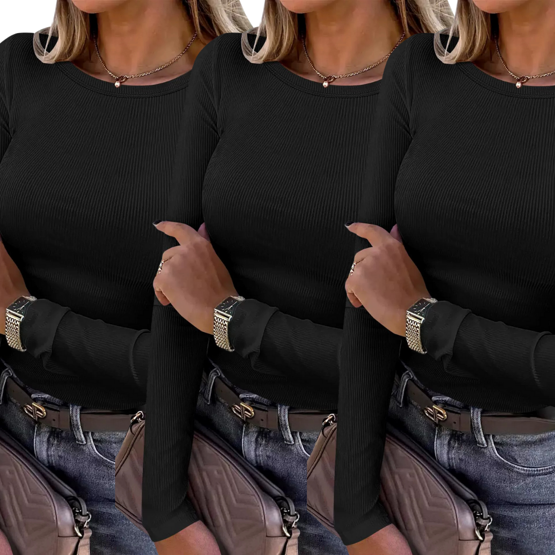 Anthea – Lace Mesh Long Sleeve Fitted Blouse