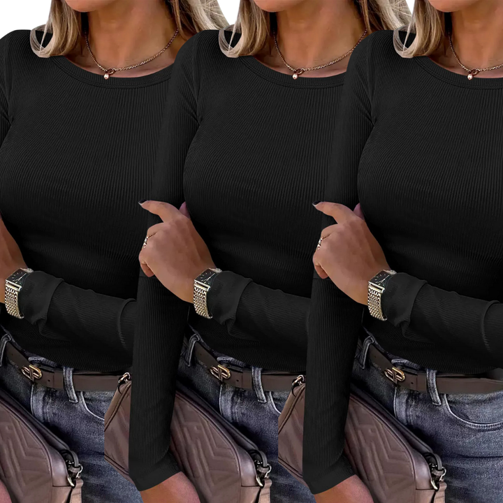 Anthea – Lace Mesh Long Sleeve Fitted Blouse