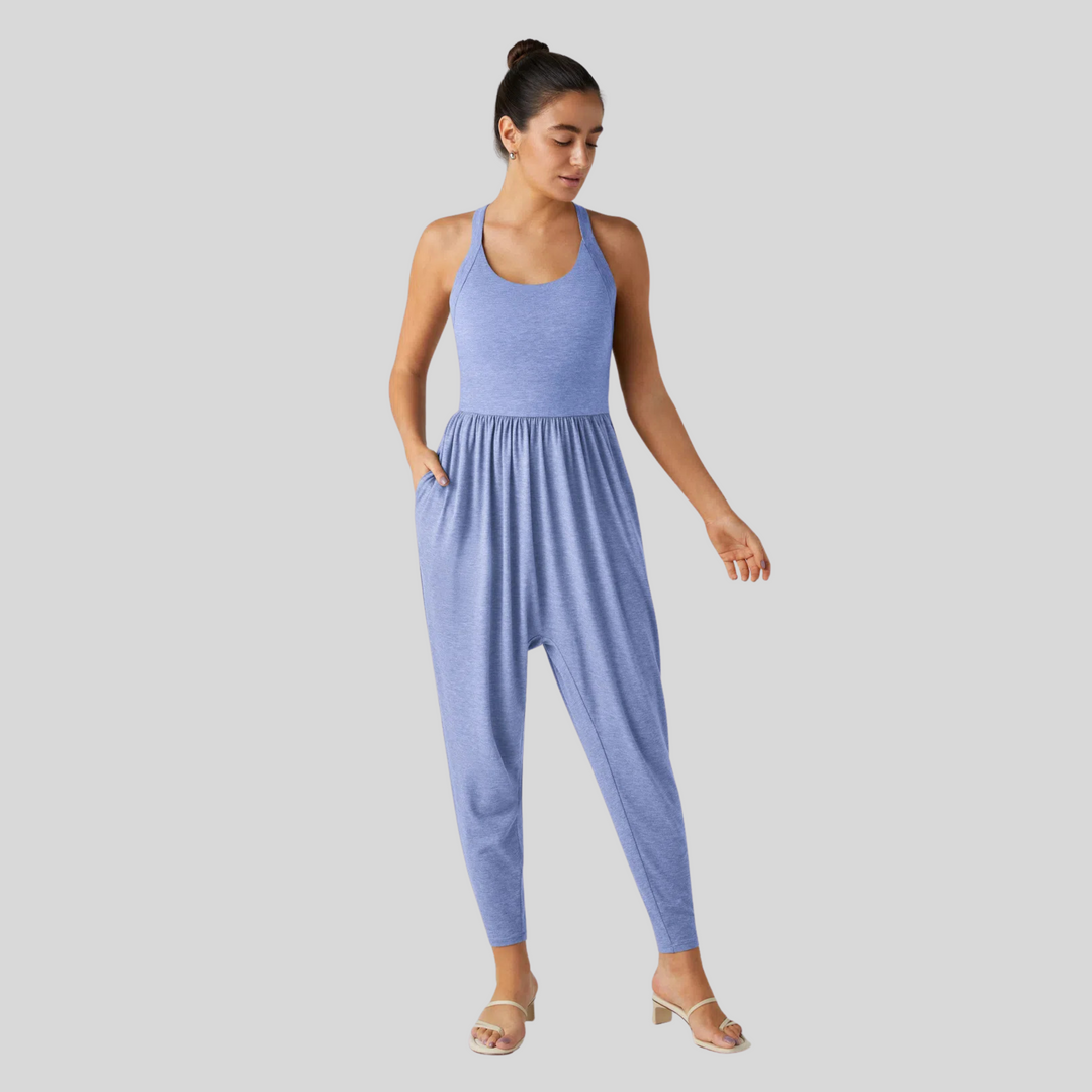 Josie – Comfy Backless Round Neck Lounge Jumpsuit