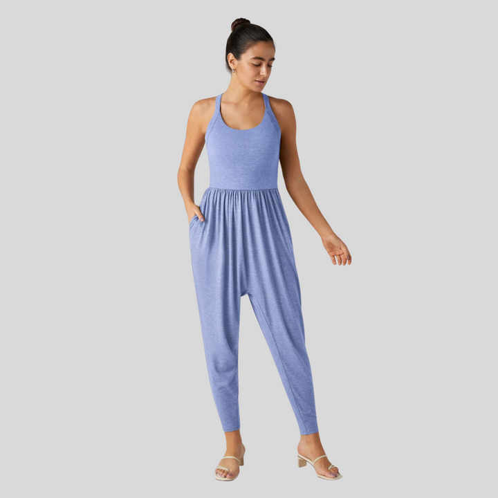 Josie – Comfy Backless Round Neck Lounge Jumpsuit