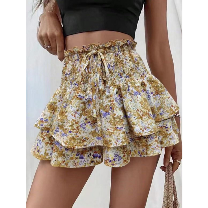 Josie – Lightweight Shirred Layered Summer Skort